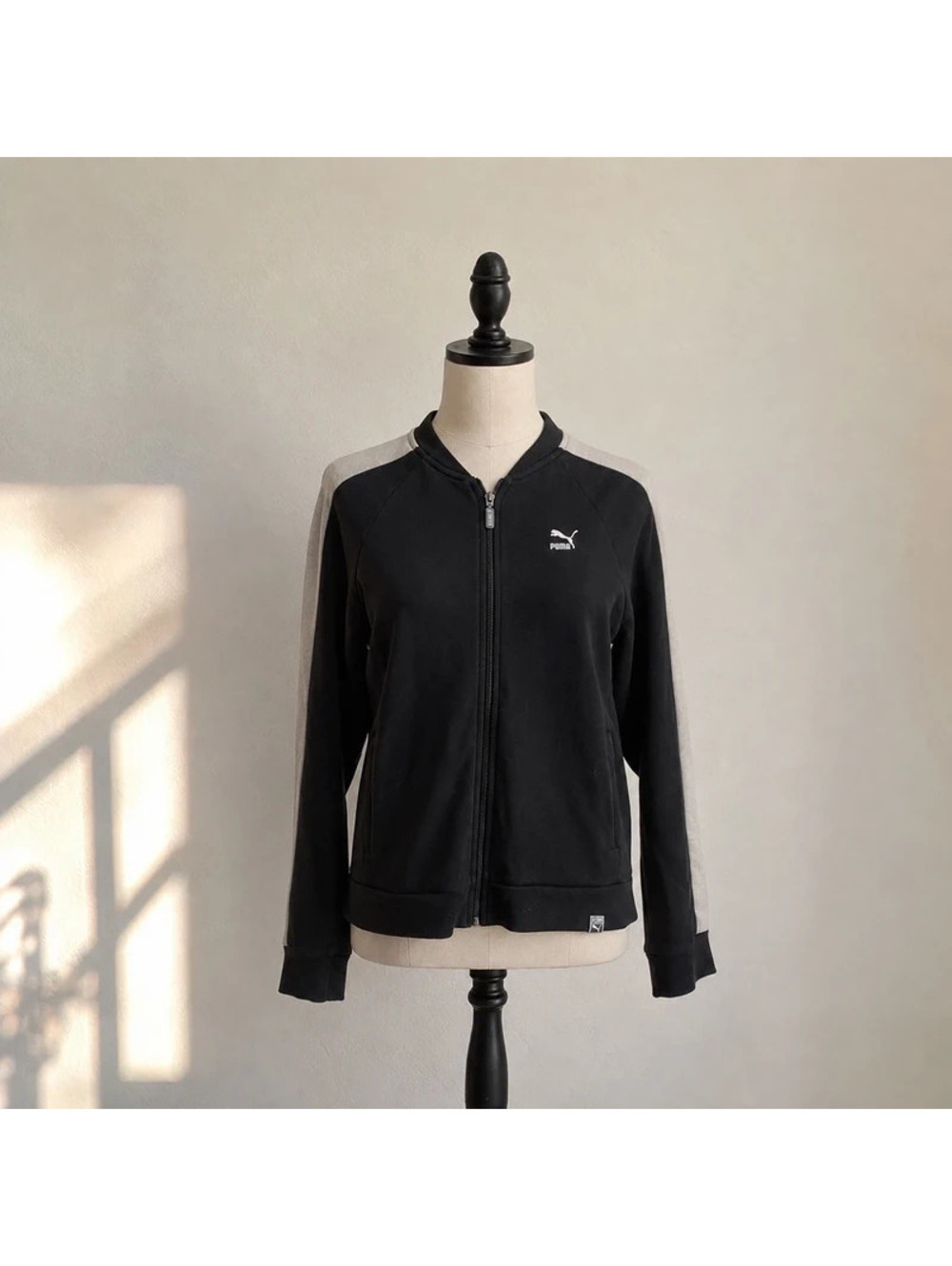 Vintage Puma Black White Full Zip Track Jacket Women’s S Y2K Sport